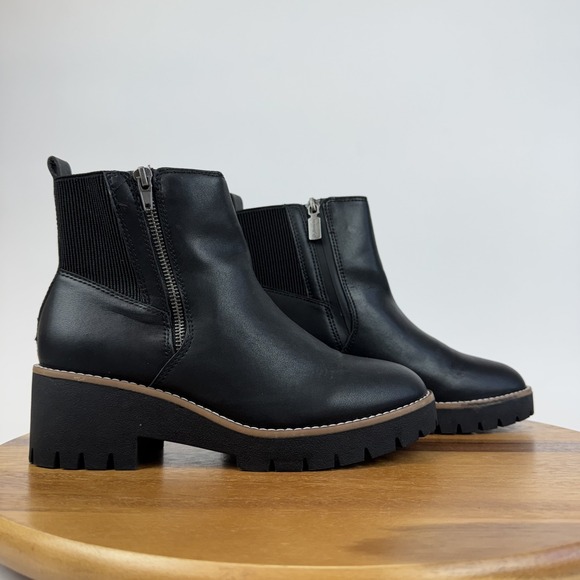 Blondo Shoes - Womens Blondo Damaris Black Leather Waterproof Casual‎ Ankle Boots Size 8 M GUC